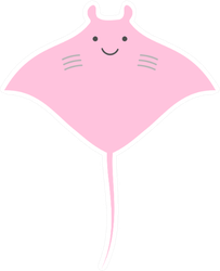 Stingray Adorable Pink Smiling Sticker