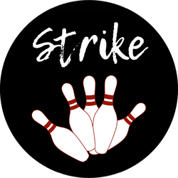 Strike On Black Bowling Sticker