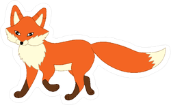 Strolling Cartoon Fox Sticker