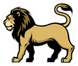 Sturdy Lion Mascot Standing Sticker
