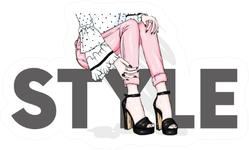 Style Pink Jeans Sticker
