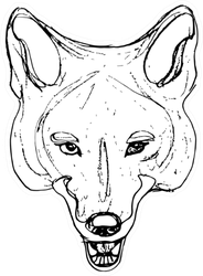 Stylized Face Of Coyote Sticker