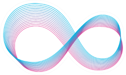 Stylized Infinity Sign Blue and Pink Sticker