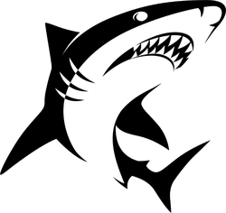 Stylized Swimming Shark Sticker