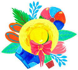 Summer Accessories For Travel And The Beach Sticker