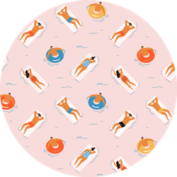 Summer Time Beach Illustration Sticker