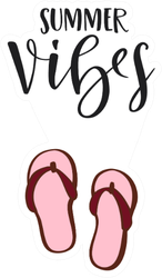 Summer Vibes And Pink Flip-flops Sticker