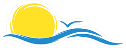 Sun and Sea Wave Sticker