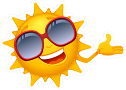 Sun with Large Red Sunglasses Sticker