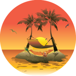 Sunset Beach Hammock Sticker