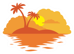Sunset Island Beach Sticker