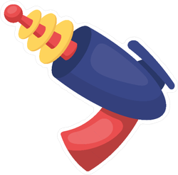 Superhero Blaster Gun Sticker