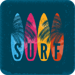 Surf Boards & Palm Leaves Sticker