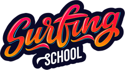 Surfing School Text Sticker