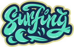Surfing Typography Sticker
