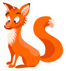 Surprised Cartoon Fox Sticker