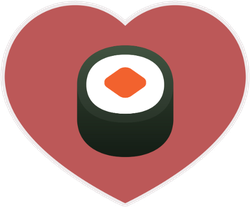 Sushi In Heart Sticker