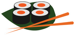 Sushi Rolls On Palm Leaf Sticker