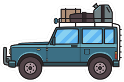 SUV with Luggage Sticker