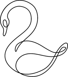 Swan Continuous Line Drawing Sticker