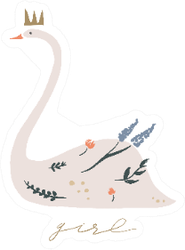 Swan Lake Boho Girl Lettering Sticker
