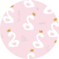 Swan Princess With Golden Glitter Crown Seamless Pattern Sticker