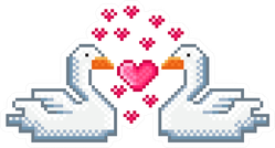 Swans Pixel Art In Love Sticker