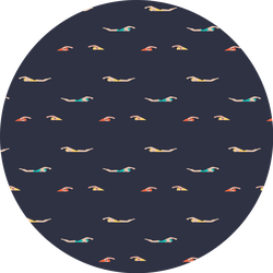 Swimmer Vintage Swim Pattern Sticker