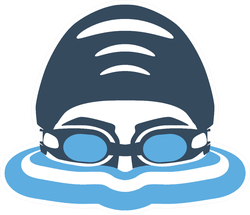 Swimmer's Head With Glasses And Cap For Swimming Sticker