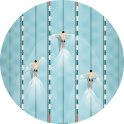 Swimmers In Swimming Pool Top View Sticker
