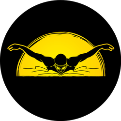 Swimming Butterfly, Man Swimming On Sunlight Sticker