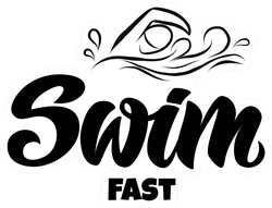 Swimming Hand Drawn Outline Sticker