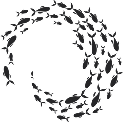 Swirling School of Fish Sticker