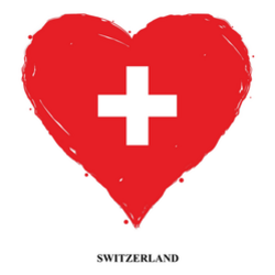 Switzerland Flag In Heart Shape Sticker
