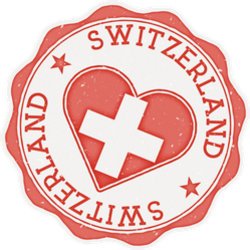 Switzerland Heart Flag Logo Sticker