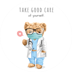 Take Good Care Of Yourself Teddy Bear Doctor Sticker