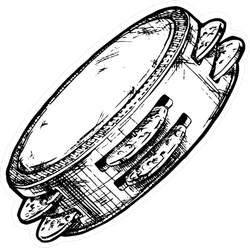 Tambourine Illustration Sticker