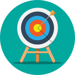 Target On Wooden Tripod With Arrow In Center Archery Sticker