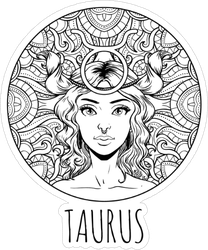 Taurus Zodiac Sign Artwork Sticker