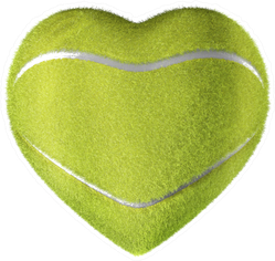 Tennis Ball Heart Sticker