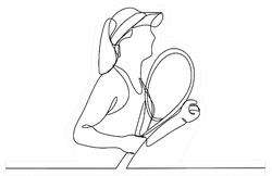 Tennis Continuous Line Sticker