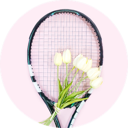Tennis Love Layout On Pastel Pink Sticker