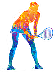 Tennis Player Silhouette Sticker
