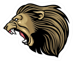 Terrifying Roaring Lion Head Sticker