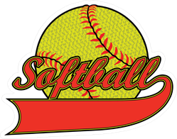 Textured Softball With Banner Sticker
