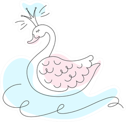 The Swan Princess Silhouette With Paint Sticker