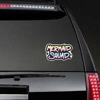 Black Paint Mermaid Squad Sticker on a Rear Car Window example