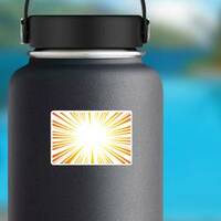 Sun Ray Explosion Sticker on a Water Bottle example