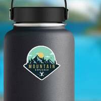 Deer Mountain Explorer Sticker on a Water Bottle example