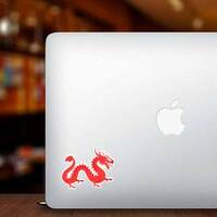 Chinese Red Dragon Sticker on a Laptop example